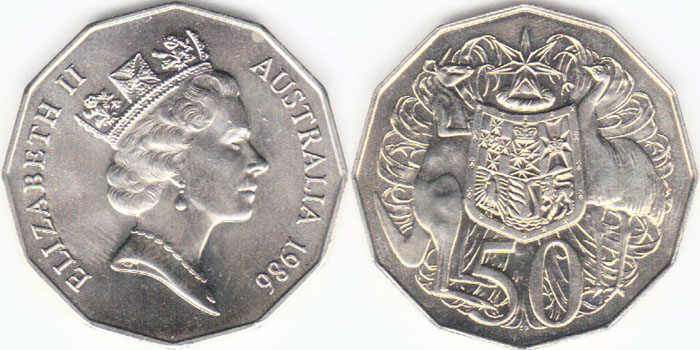 1986 Australia 50 Cents (CoA) Mint Sets only A001698